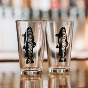 Black Lantern Beer Pint Glass Set - Mountain Trout