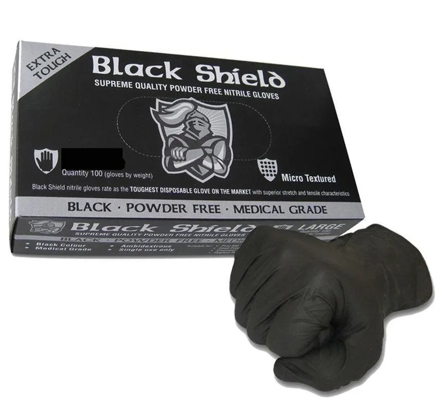 Black Nitrile Gloves Disposable Nitro Powder Free Industrial Grade Gloves Small x 1000