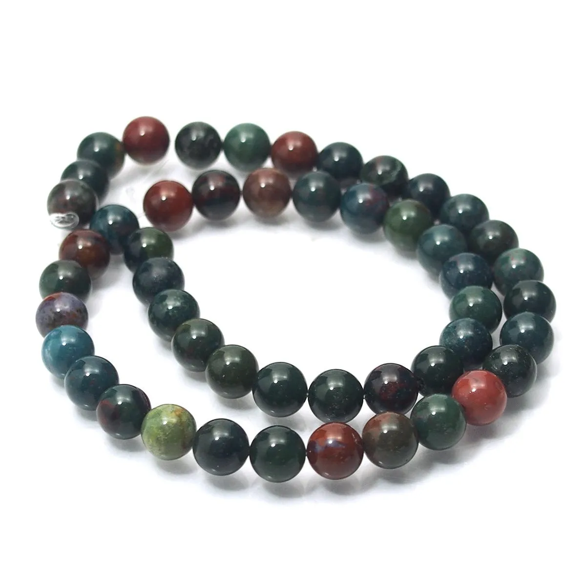 Bloodstone Smooth Round 8mm Strand