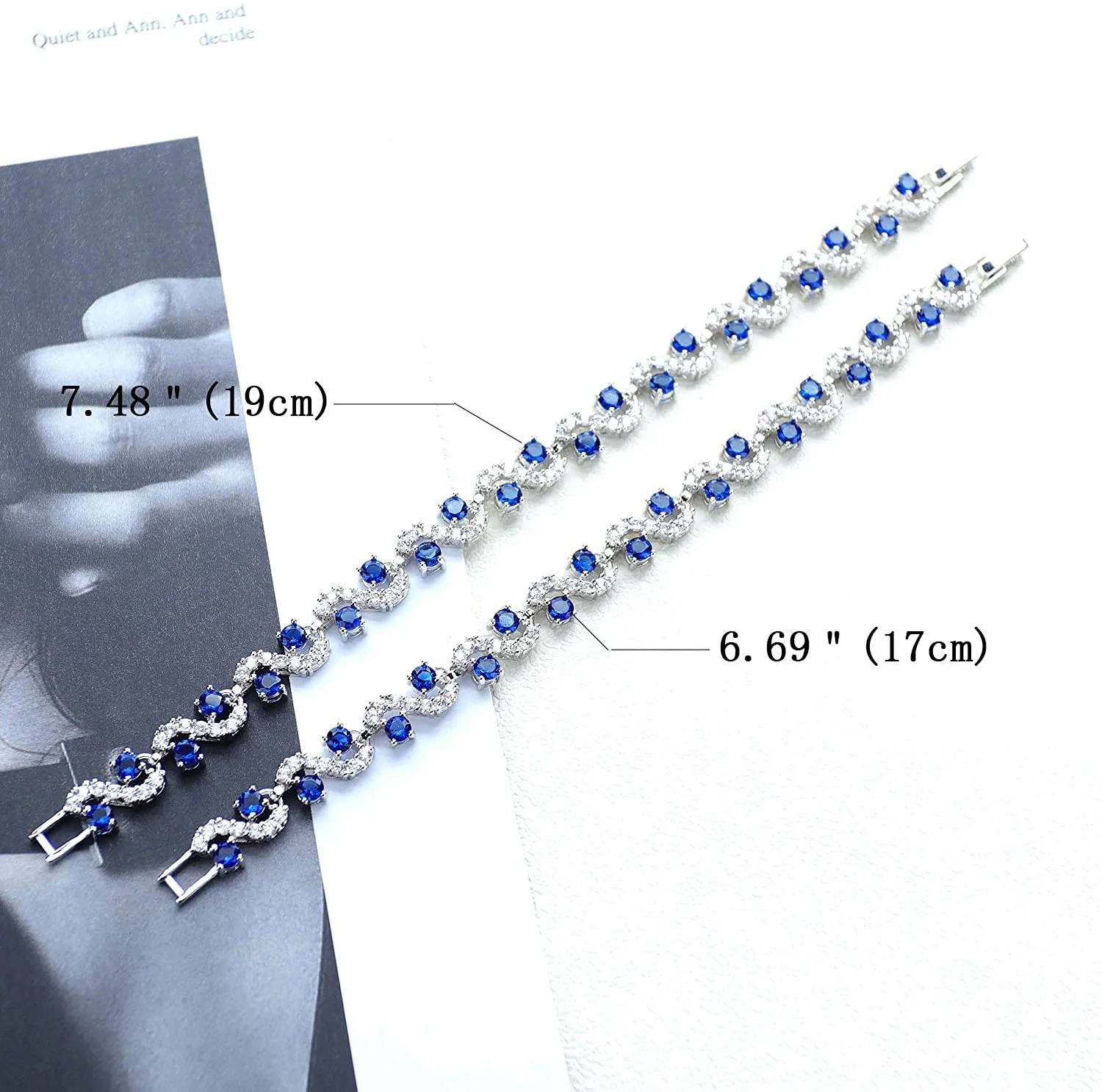 Blue Cubic Zirconia Tennis Bracelet