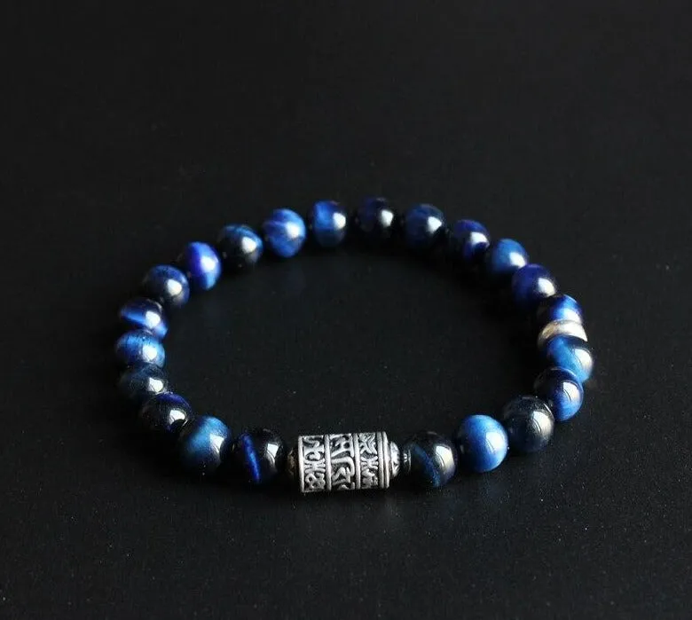 Blue Eagle Eye Stone Beads Charm Bracelet