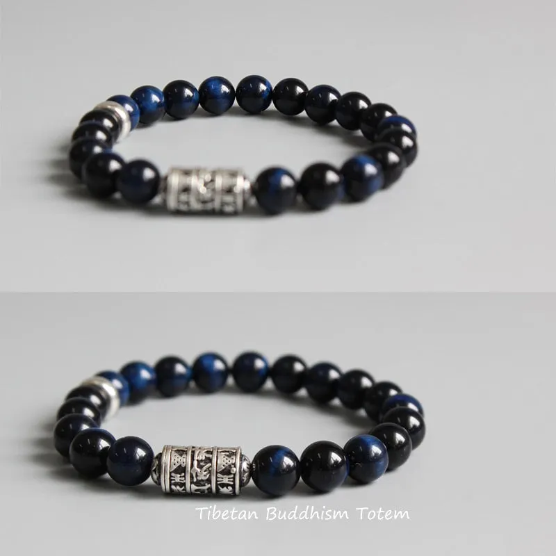 Blue Eagle Eye Stone Beads Charm Bracelet