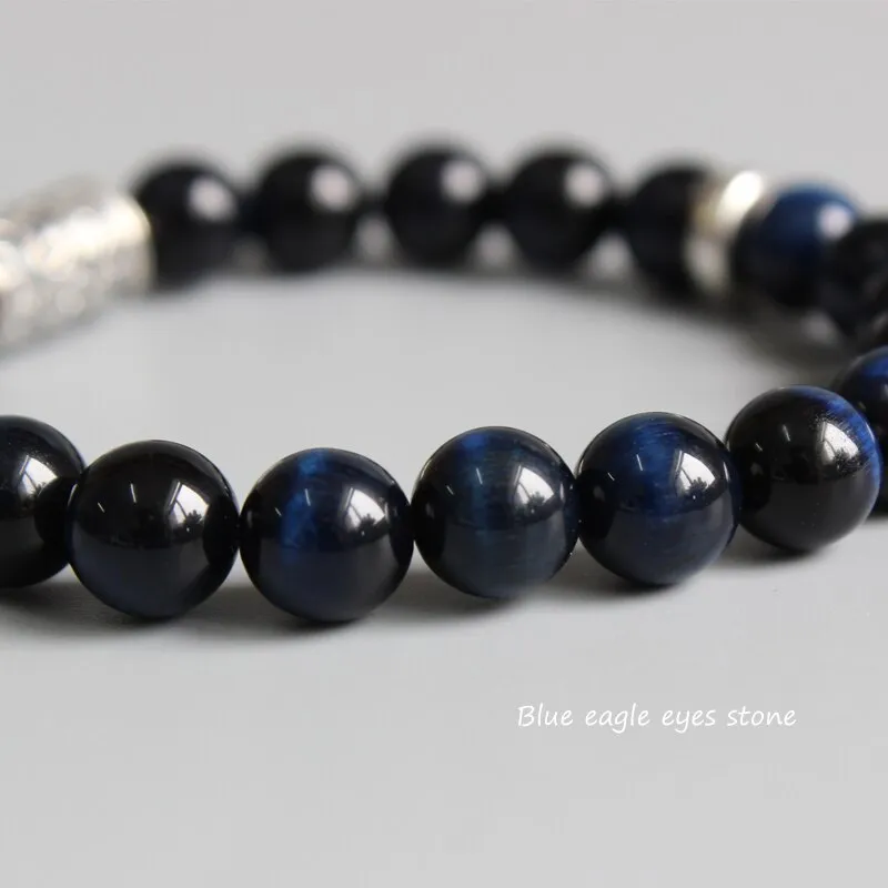 Blue Eagle Eye Stone Beads Charm Bracelet