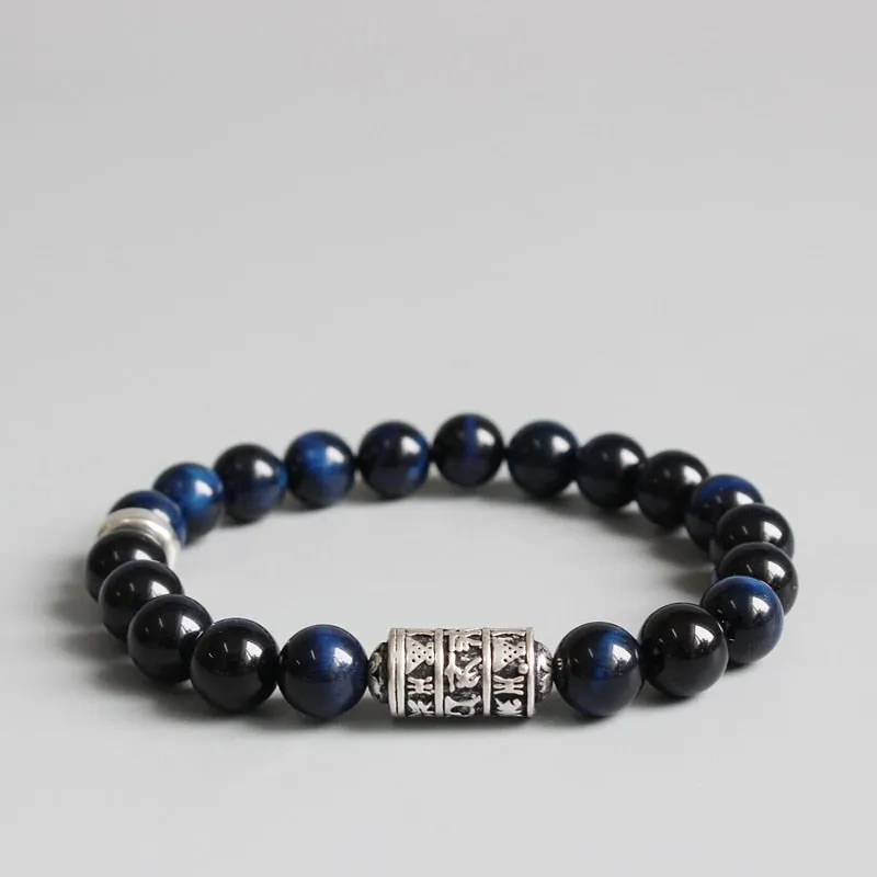 Blue Eagle Eye Stone Beads Charm Bracelet