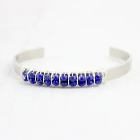 Blue Lapis Lazuli Silver Cuff Bracelet