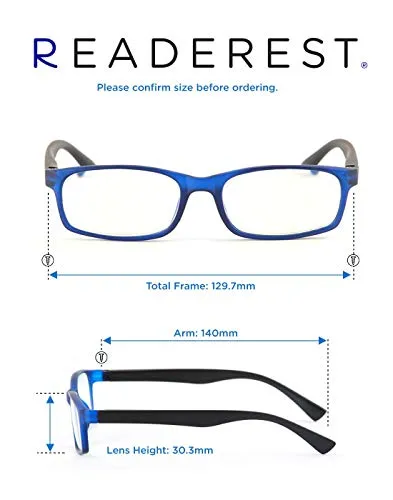 Blue-Light-Blocking-Reading-Glasses-Blue-Black-2-00-Magnification-Computer-Glasses