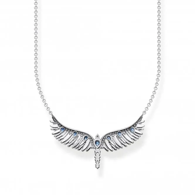 Blue Stones Phoenix Wing Necklace KE2169-644-1-L45V