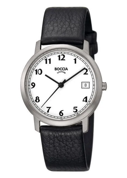 BOCCIA GENTS TITANIUM BLACK LEATHER 3617-01