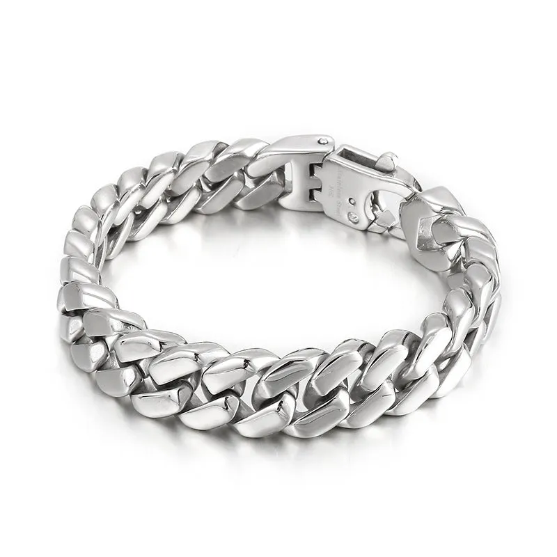 Bold Titanium Steel Bracelet for Men: Hip and Stylish European American Charm