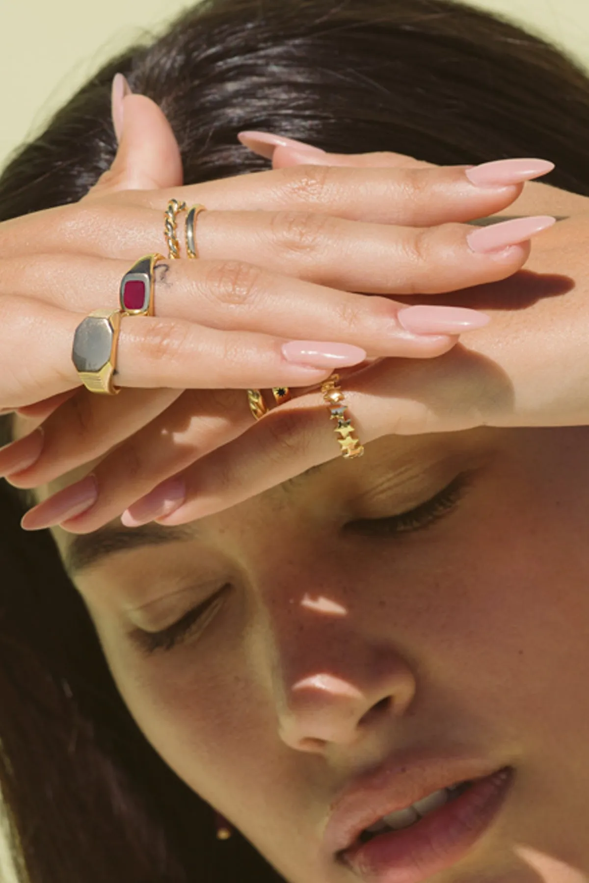 Bordeaux signet ring gold plated