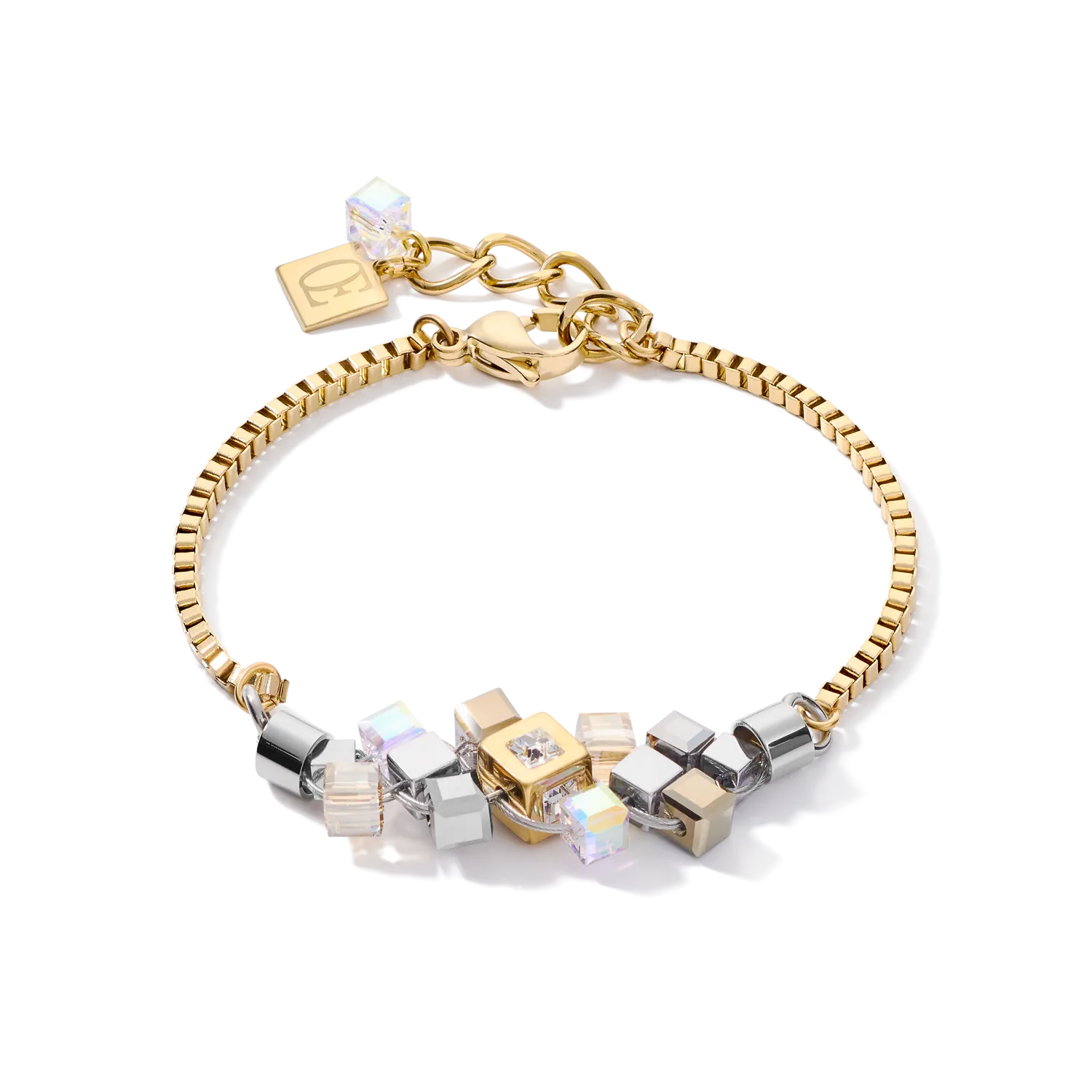 Bracelet GeoCUBE® cluster gold-silver