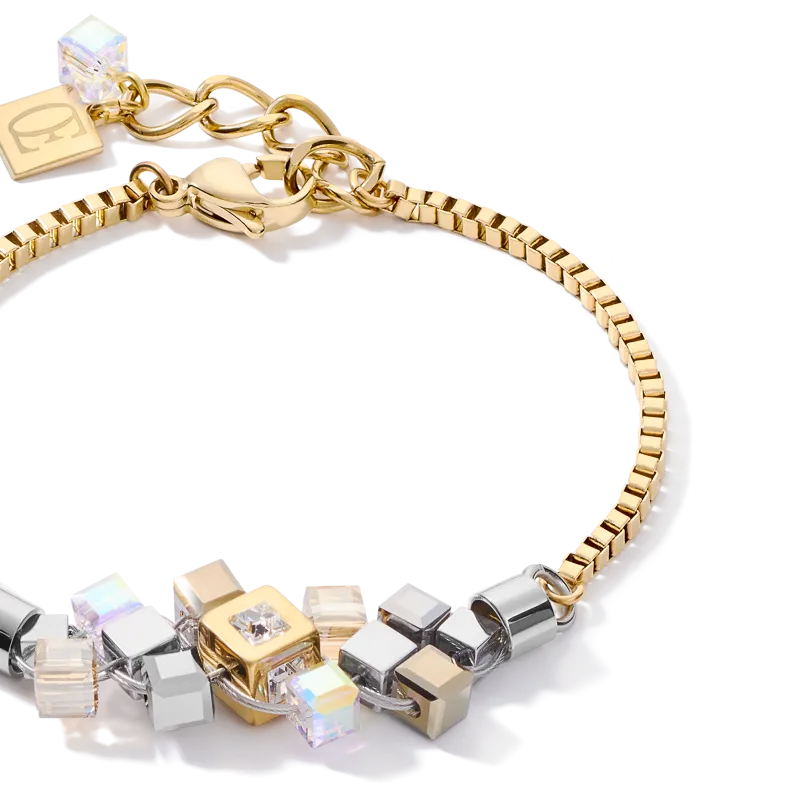 Bracelet GeoCUBE® cluster gold-silver