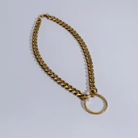 Brass Thick Circle Chain Necklace