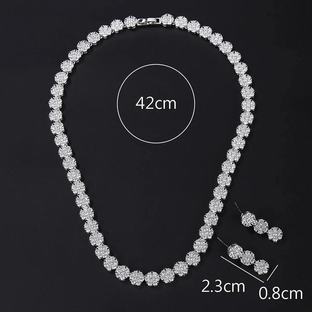 Bridal Jewelry CZ Crystal Necklace and Earring Set, Suitable For Wedding Dinner, Girlfriend Gift, Free Shipping CN10269