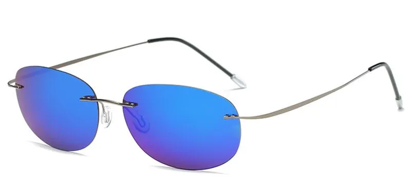 Brightzone Men's Rimless Rectangle Polarized Titanium Sunglasses