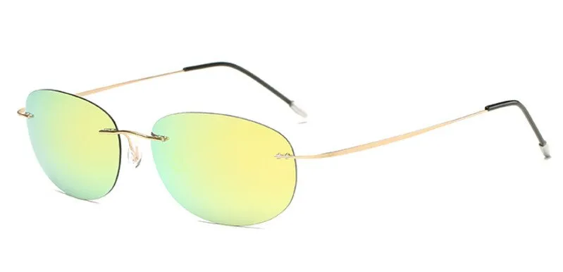 Brightzone Men's Rimless Rectangle Polarized Titanium Sunglasses