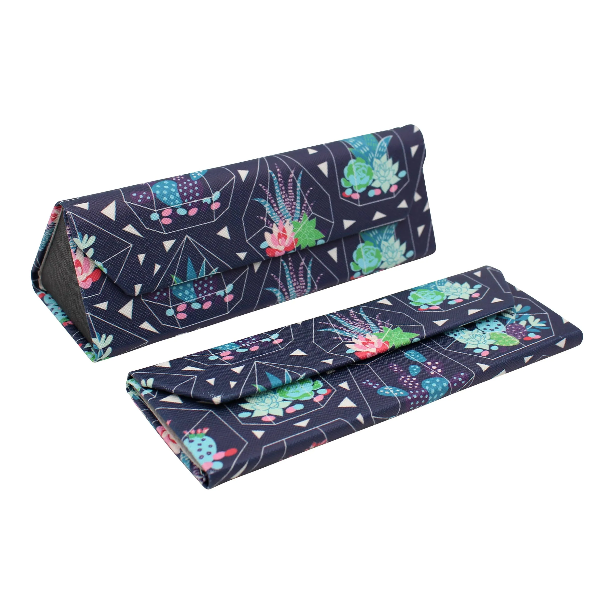 Cactus Grid Glasses Case – Cute Succulents – Vegan Leather