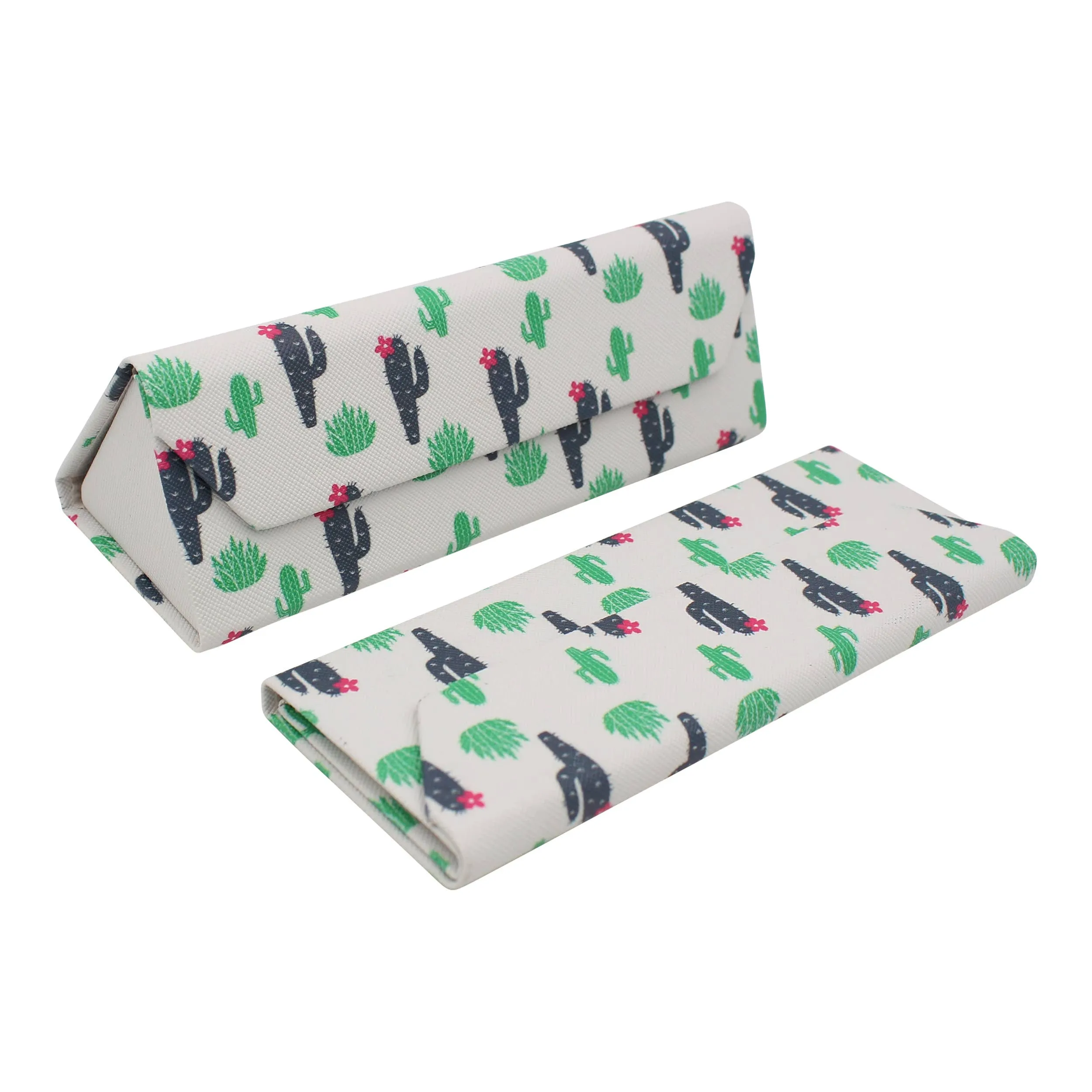 Cactus Grid Glasses Case – Cute Succulents – Vegan Leather