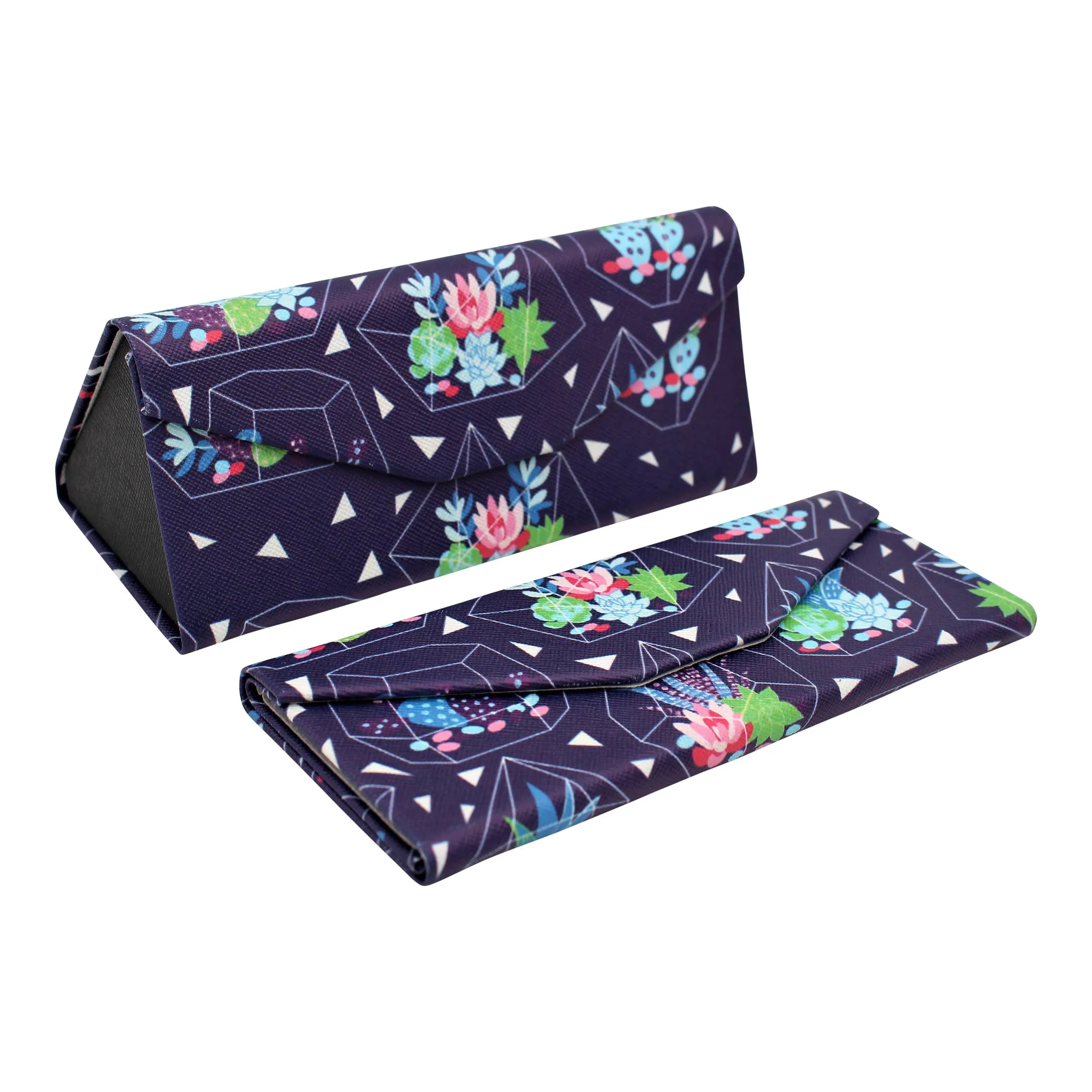 Cactus Grid Glasses Case – Cute Succulents – Vegan Leather