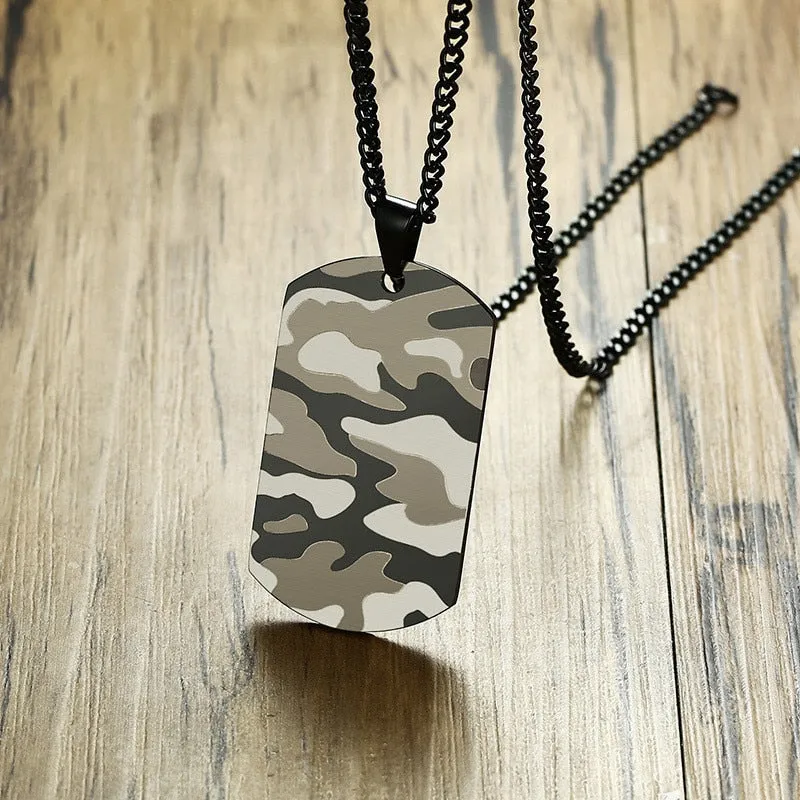 Camo Military Tag Necklace