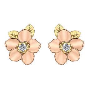 Canadian Diamond Wild Rose Stud Earrings