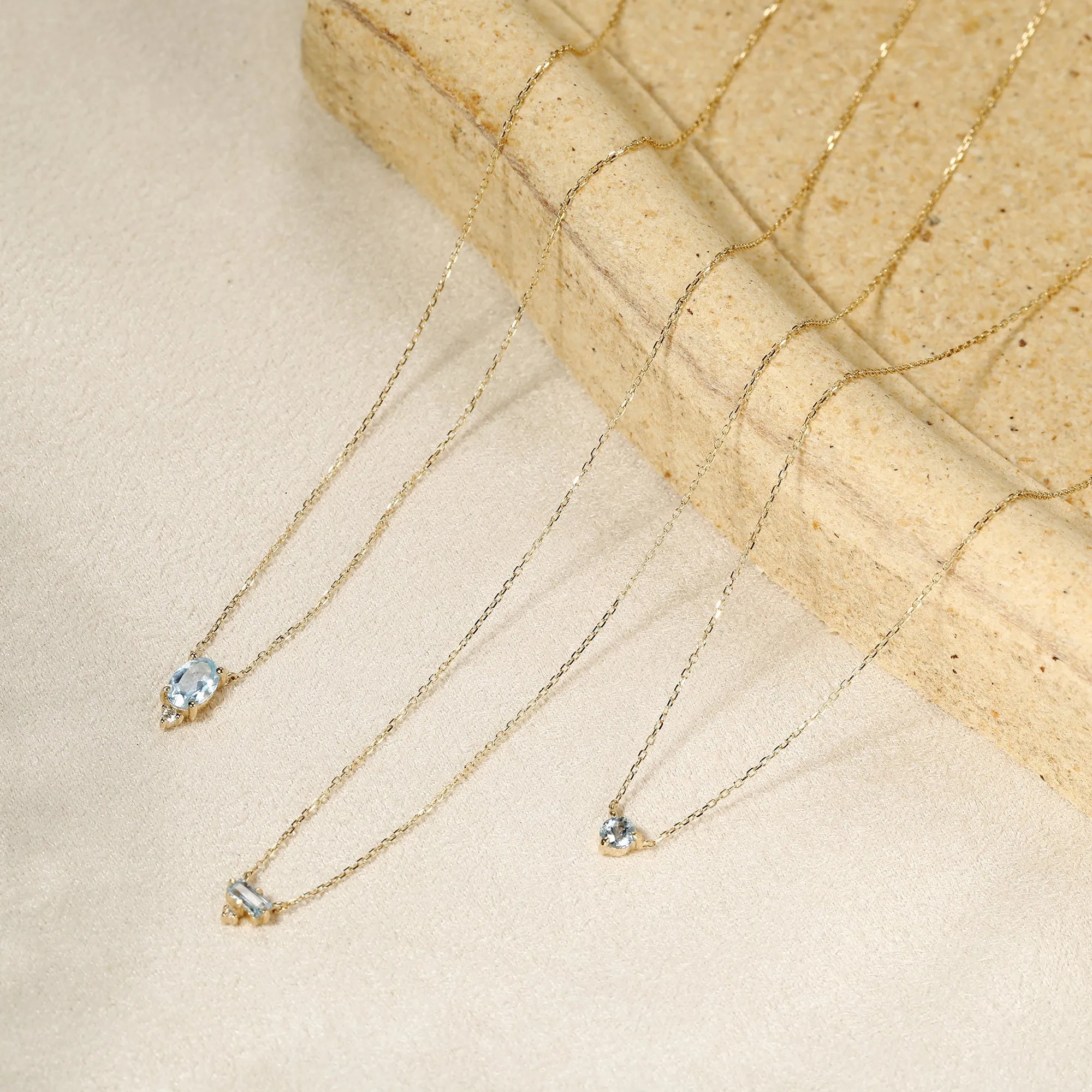 CANDICE | Aquamarine Solitaire Necklace