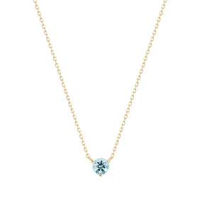 CANDICE | Aquamarine Solitaire Necklace