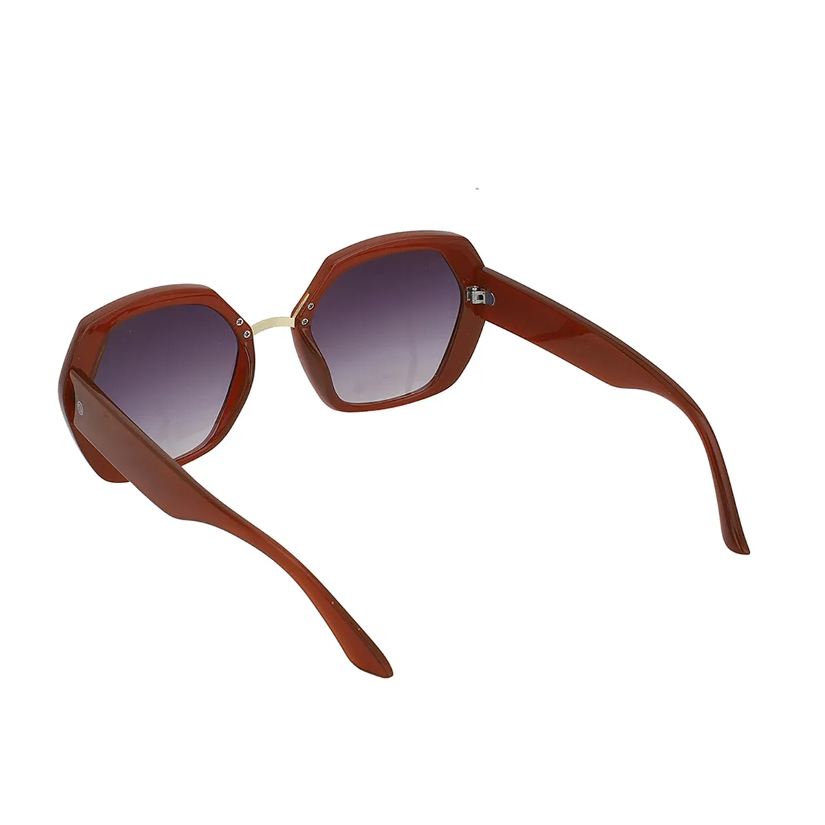 Carlton London Brown & Gold Toned Uv Protected Oversized Sunglasses For Women