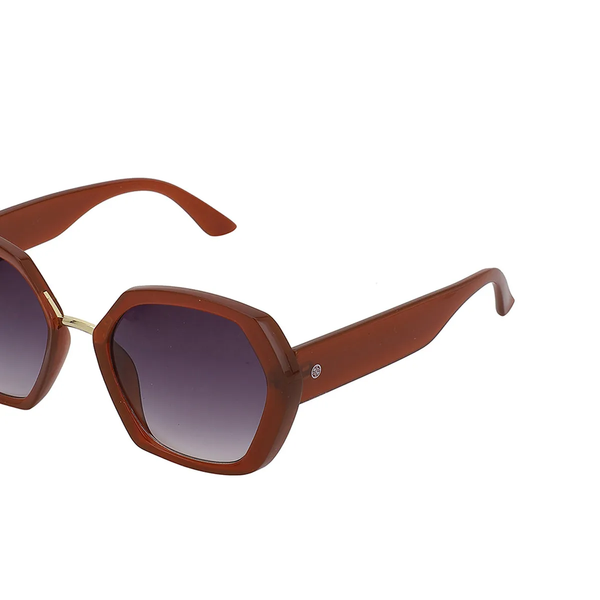 Carlton London Brown & Gold Toned Uv Protected Oversized Sunglasses For Women