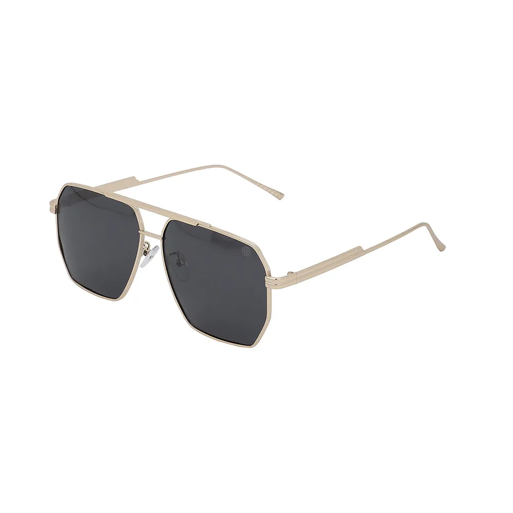 Carlton London Premium Gold Toned Polarised And Uv Protected Lens Rectangle Sunglasses For Men