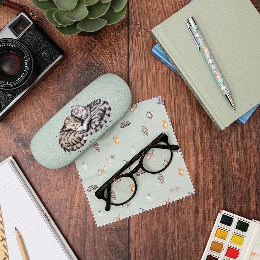 Cat Design Illustrated Glasses Case