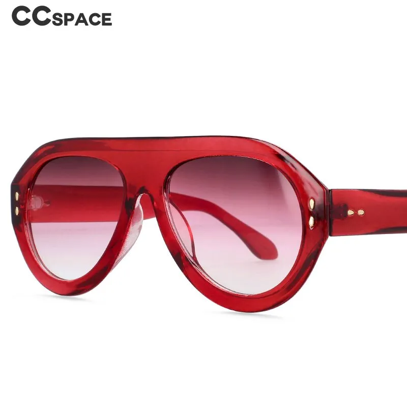 CCspace Women's Full Rim Oversized Square Oval Resin Frame Sunglasses 54235