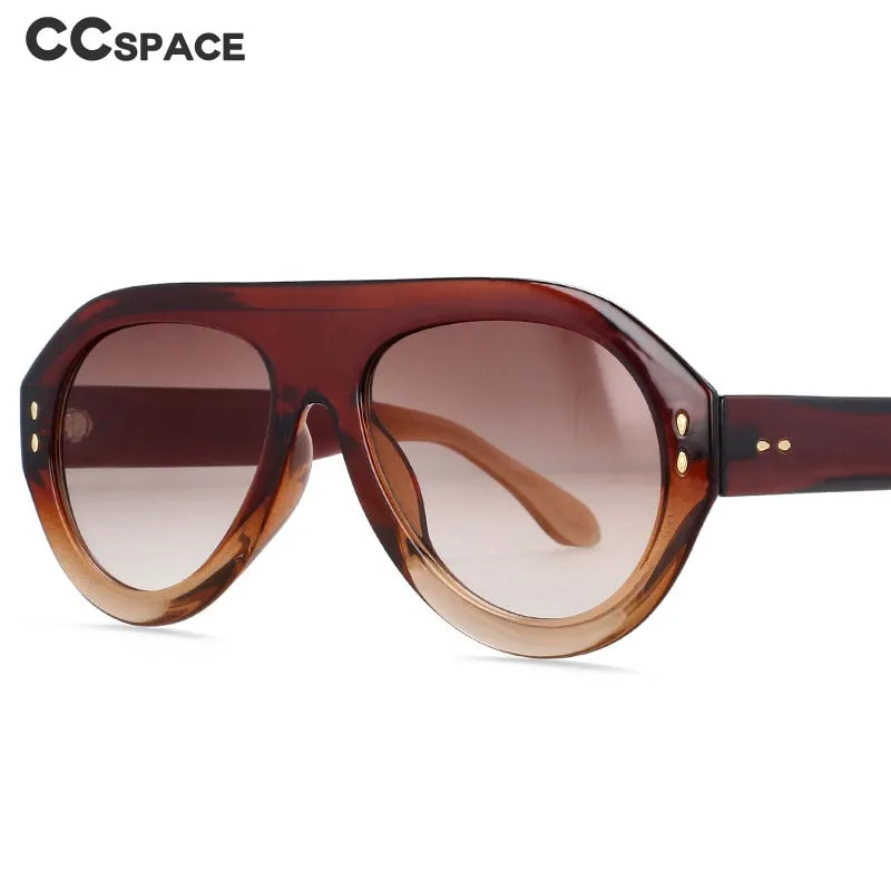 CCspace Women's Full Rim Oversized Square Oval Resin Frame Sunglasses 54235