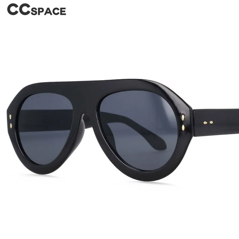 CCspace Women's Full Rim Oversized Square Oval Resin Frame Sunglasses 54235