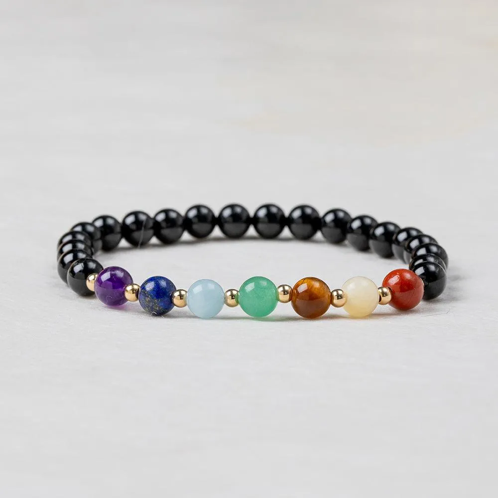 Chakra Bracelet with Black Tourmaline - 6mm