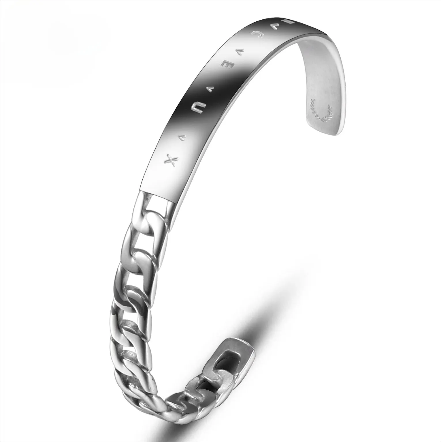 Chic Viking-Inspired Titanium Steel Bracelet for Women – Minimalist Stainless Steel Jewelry