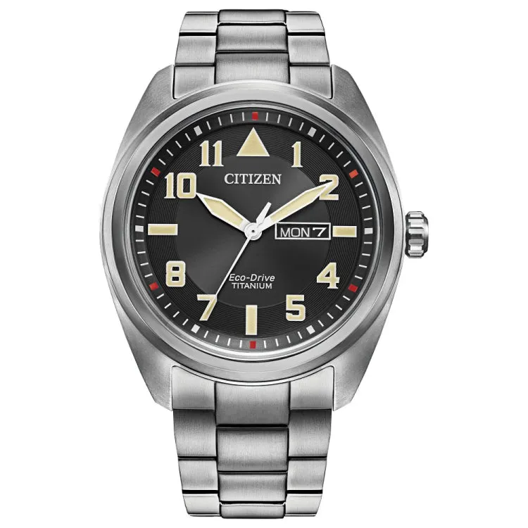 CITIZEN Eco-Drive Weekender Garrison Mens Super Titanium