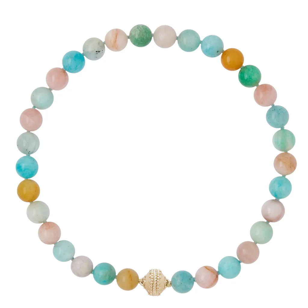 Clara Williams Victoire Amazonite, Kunzite & Aquamarine 12mm Necklace