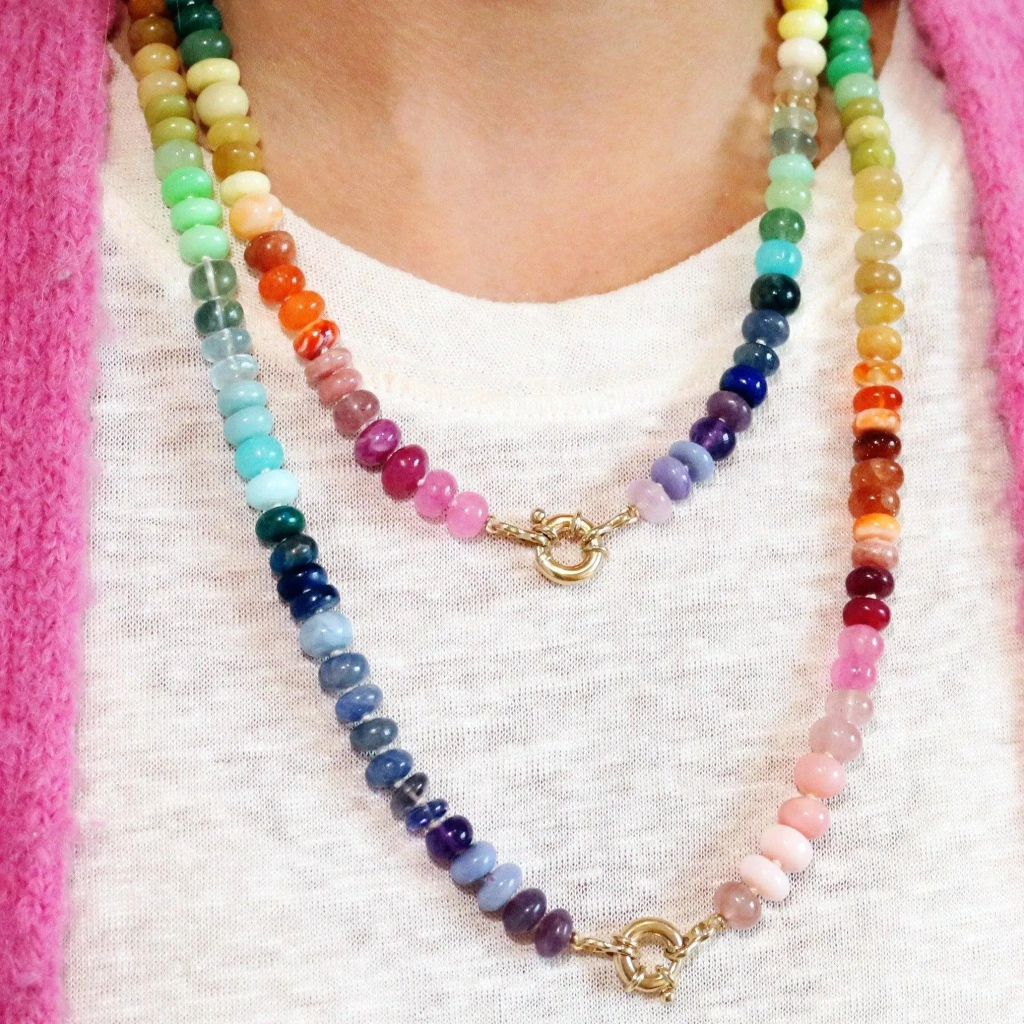 Classic Rainbow Gemstone Necklace