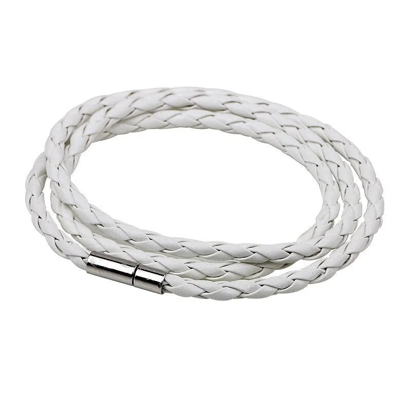 Colorful Fashion PU Braided Leather Bracelet