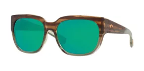 Costa Del Mar Womens WaterWoman 2 Shiny Ocean Jade Frames - Green Mirror Glass Lens - Polarized Sunglasses