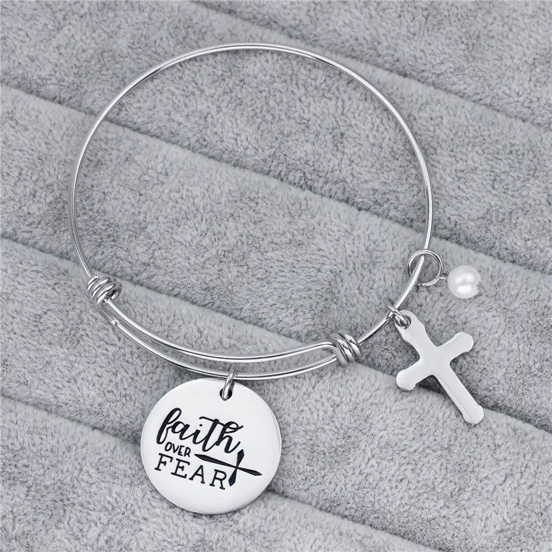 Cross-border Exclusive Fashion And Creative Lettering Faith Over Fear