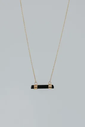 Crystal Bar Necklace - Black Tourmaline