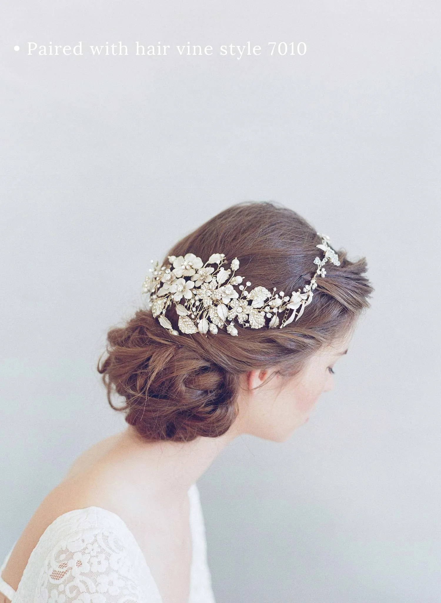 Crystals and foliage convertible hair comb - Style #7011