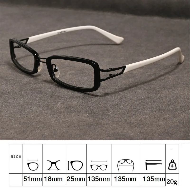 Cubojue Unisex Full Rim Rectangle Tr 90 Titanium Myopic Reading Glasses 2104m