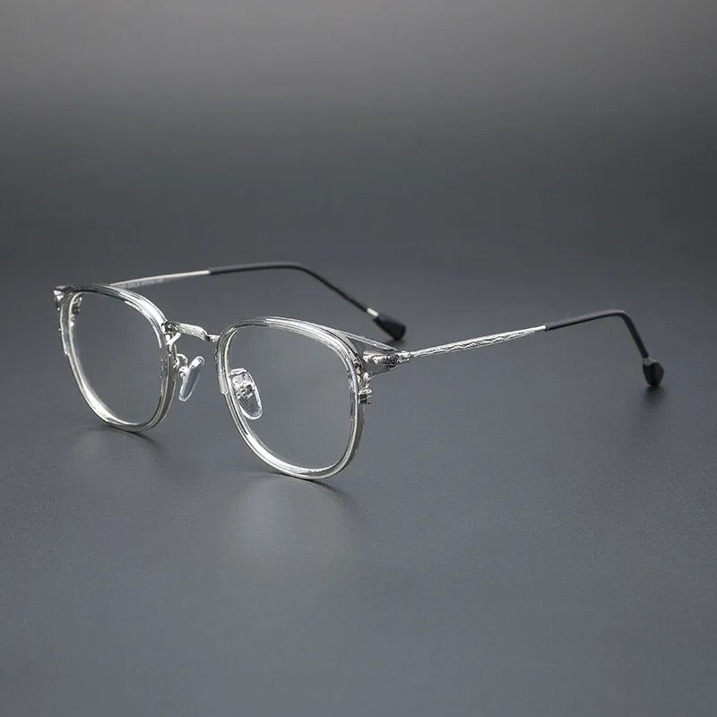 Cubojue Unisex Full Rim Small Square Tr 90 Titanium Hyperopic Reading Glasses M6009