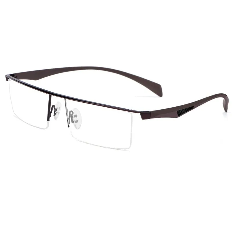 Cubojue Unisex Semi Rim Oversized Square Alloy Myopic Reading Glasses P8322