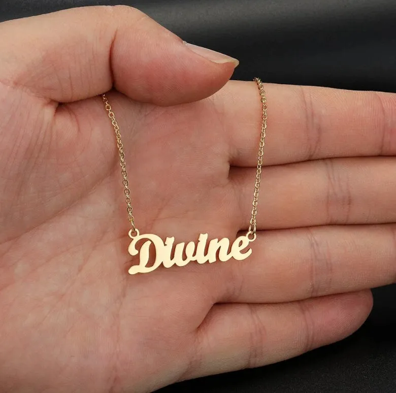 Custom Name Necklace for Kids - Personalized Name Necklace For Girls - Nameplate Necklace - Birthday, Christmas Gift Ideas, Gold Silver