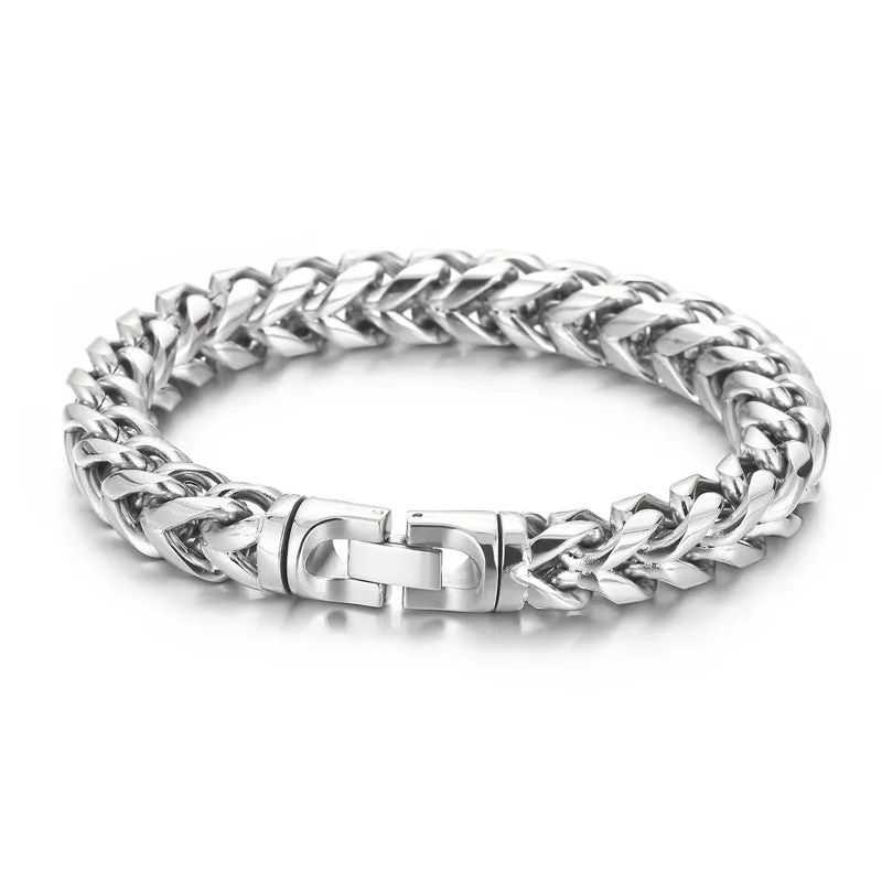 Customizable Multi-Color Stainless Steel Round Link Keel Chain Bracelet for Men