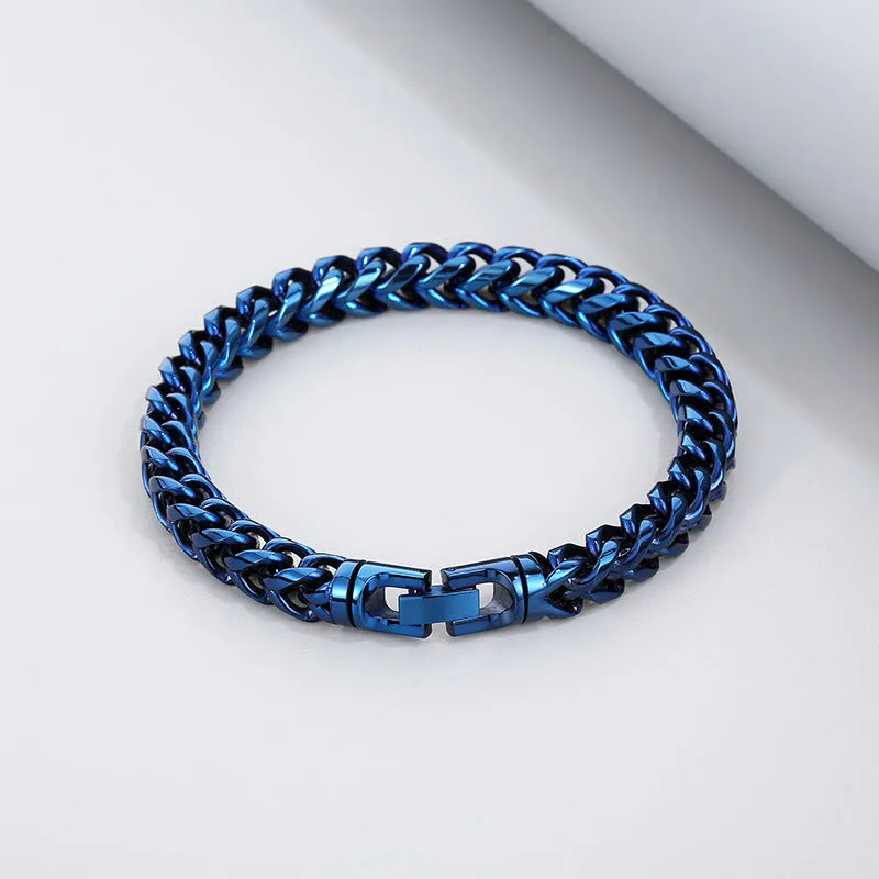 Customizable Multi-Color Stainless Steel Round Link Keel Chain Bracelet for Men